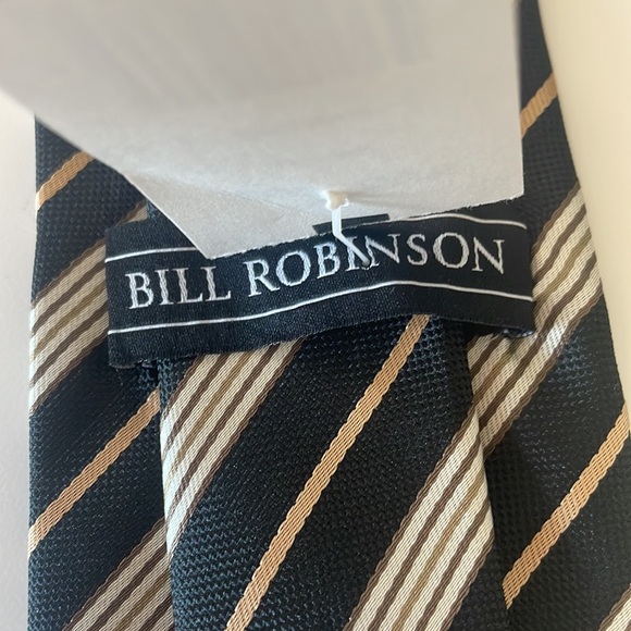 Men’s Black and Beige Striped Tie New with Tags From Boscov’s - Picture 8 of 9